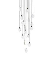 Avery 28" Round Pendant in Black And Clear