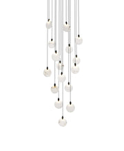 Avery 28" Round Pendant in Black And Frosted White
