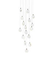 Avery 28" Round Pendant in Chrome And Clear