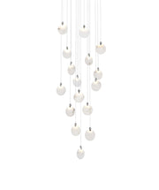 Avery 28" Round Pendant in Chrome And Frosted White