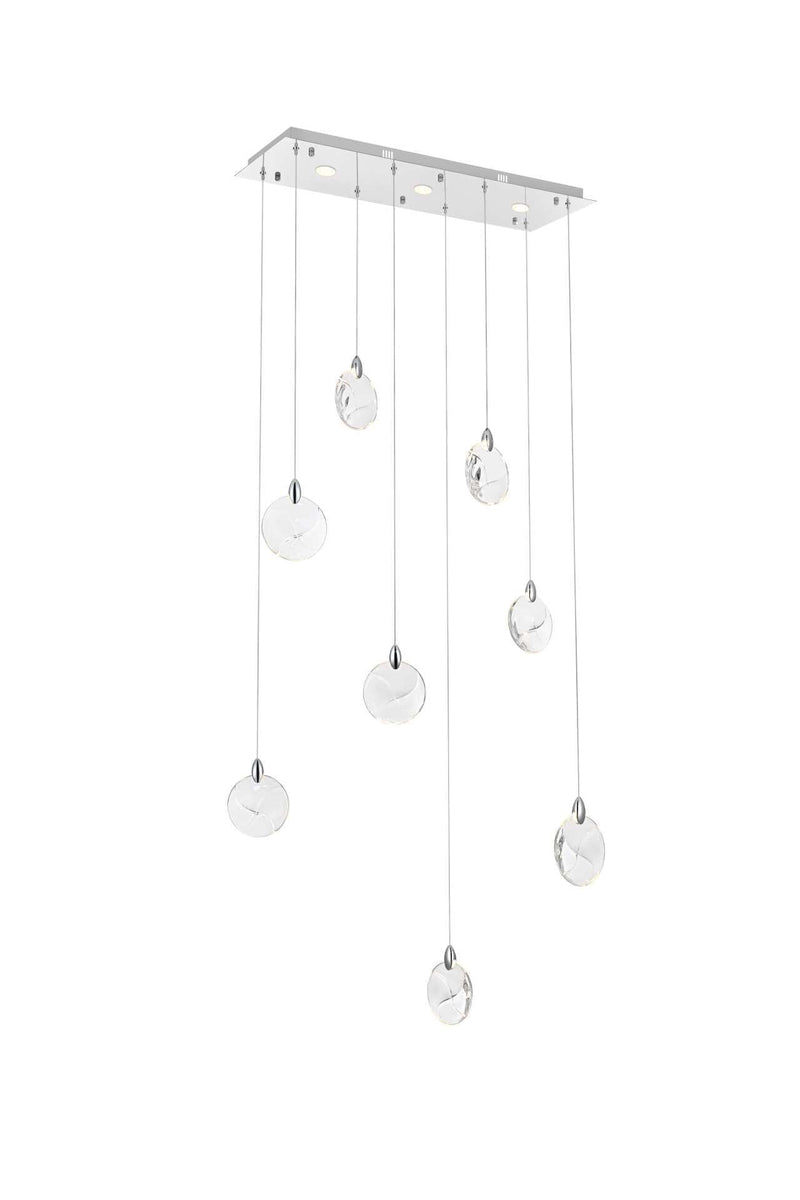 Avery 36" Linear Pendant in Chrome And Clear
