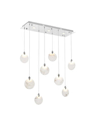 Avery 36" Linear Pendant in Chrome And Frosted White