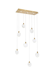 Avery 36" Linear Pendant in Satin Gold And Clear