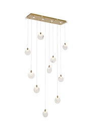 Avery 42" Linear Pendant in Satin Gold And Frosted White