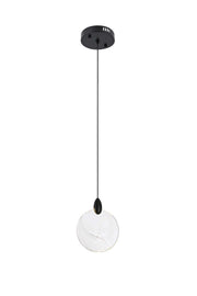Avery 6" Mini Pendant in Black And Clear