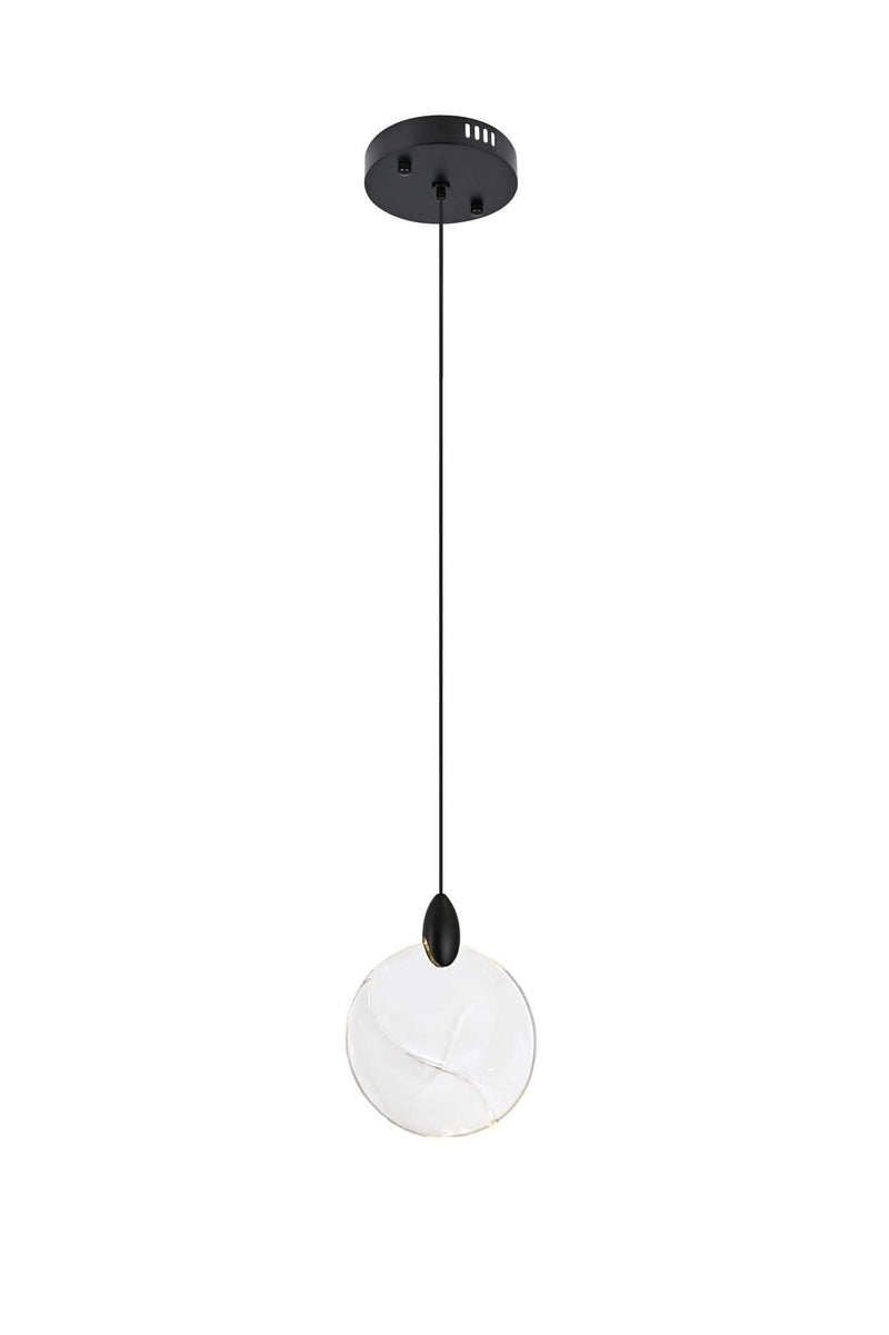 Avery 6" Mini Pendant in Black And Clear