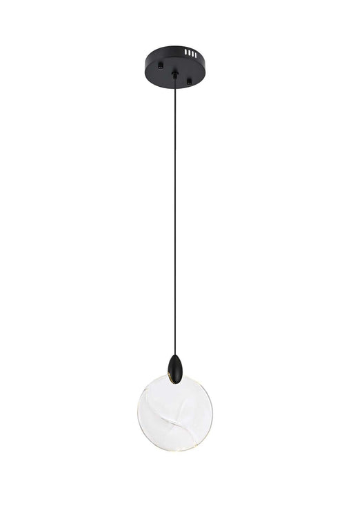 Avery 6" Mini Pendant in Black And Clear