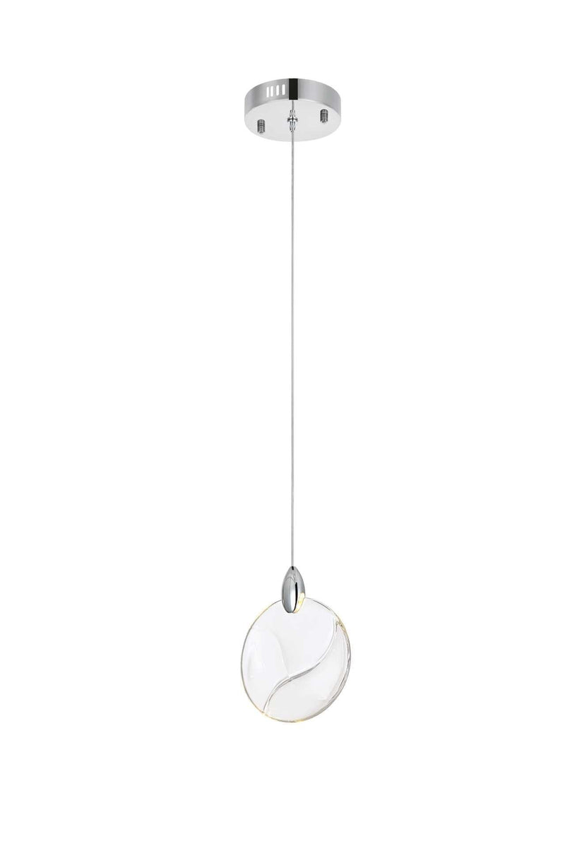 Avery 6" Mini Pendant in Chrome And Clear