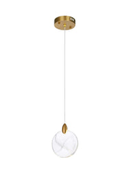 Avery 6" Mini Pendant in Satin Gold And Clear