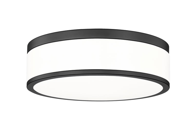 Ballord 1 Light 12" Flush Mount in Matte Black