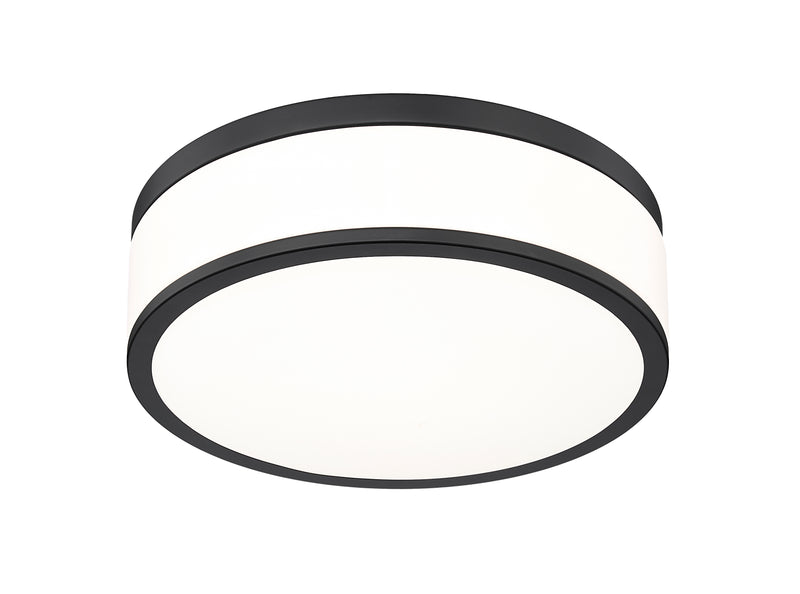 Ballord 1 Light 12" Flush Mount in Matte Black