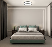 Ballord 1 Light 12" Flush Mount in Matte Black in a room setting