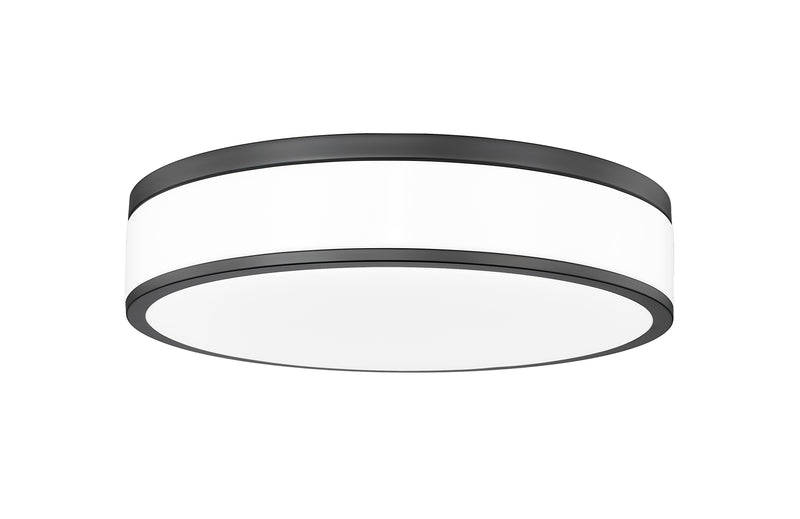 Ballord 1 Light 16" Flush Mount in Matte Black