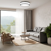 Ballord 1 Light 16" Flush Mount in Matte Black in a room setting