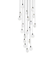 Avery 32" Round Chandelier in Black And Clear