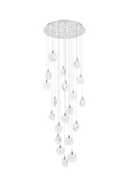 Avery 32" Round Chandelier in Chrome And Clear