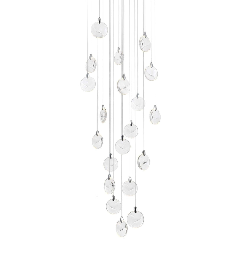 Avery 32" Round Chandelier in Chrome And Clear