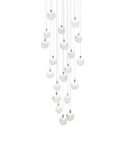 Avery 32" Round Chandelier in Chrome And Frosted White