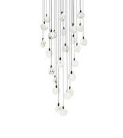 Avery 36" Round Chandelier in Black And Clear