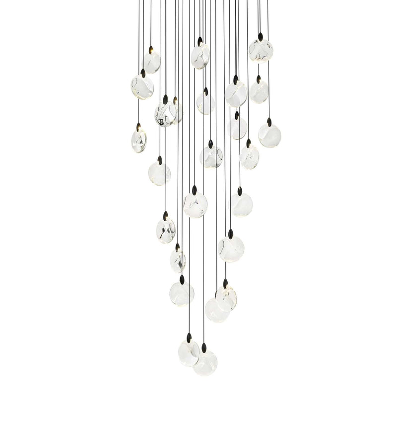 Avery 36" Round Chandelier in Black And Clear