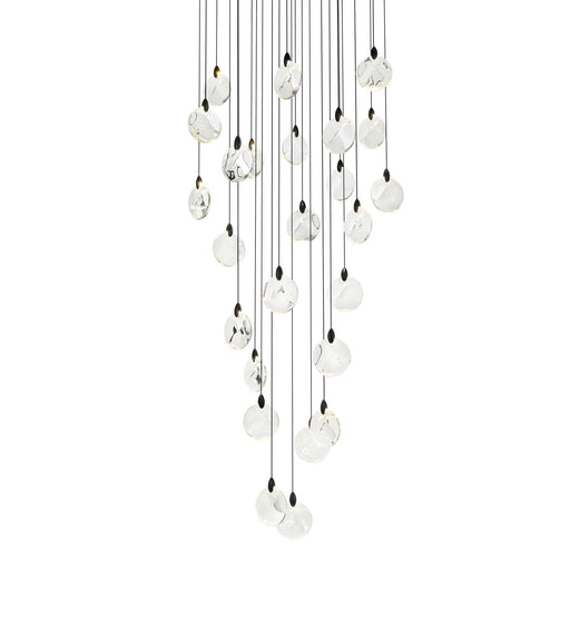 Avery 36" Round Chandelier in Black And Clear
