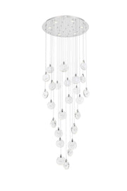 Avery 36" Round Chandelier in Chrome And Clear
