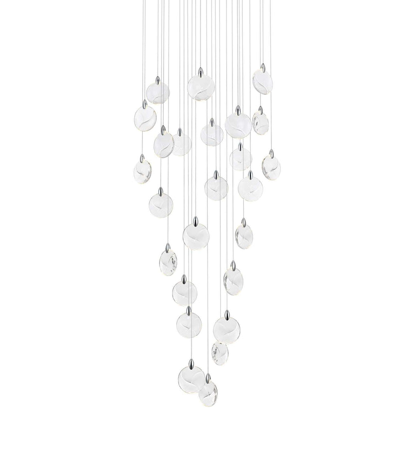 Avery 36" Round Chandelier in Chrome And Clear