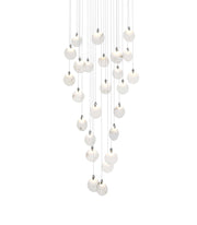 Avery 36" Round Chandelier in Chrome And Frosted White