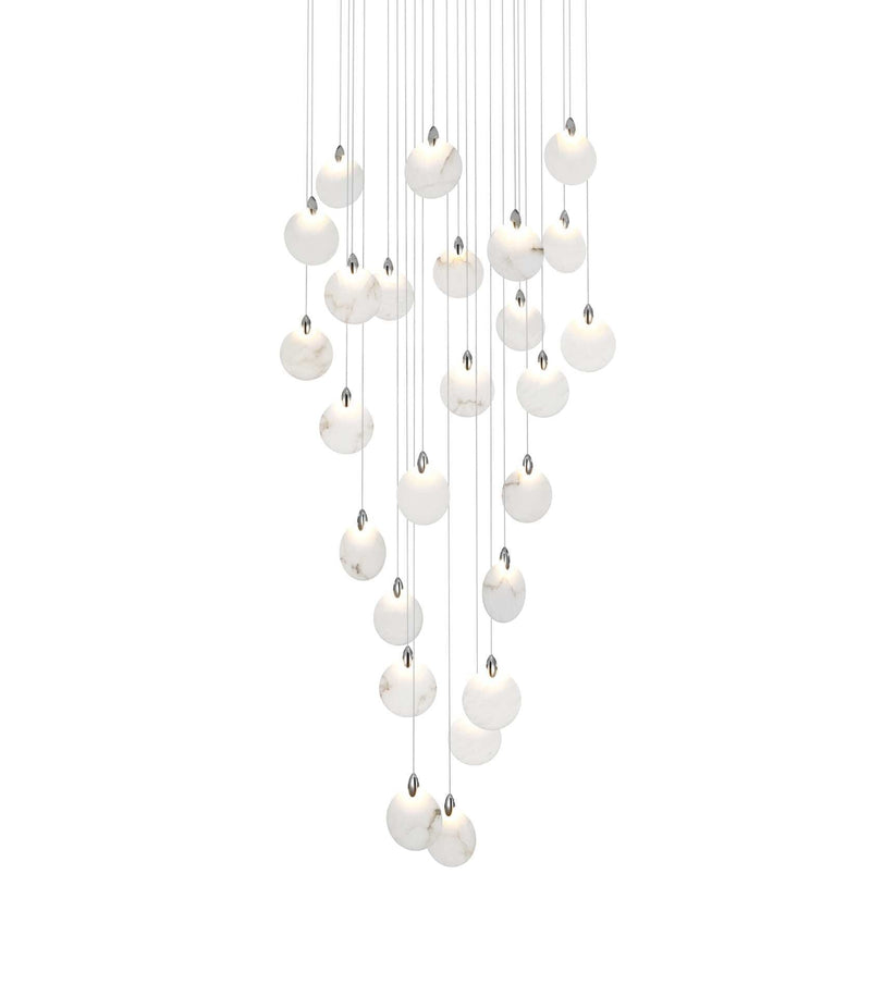Avery 36" Round Chandelier in Chrome And Frosted White