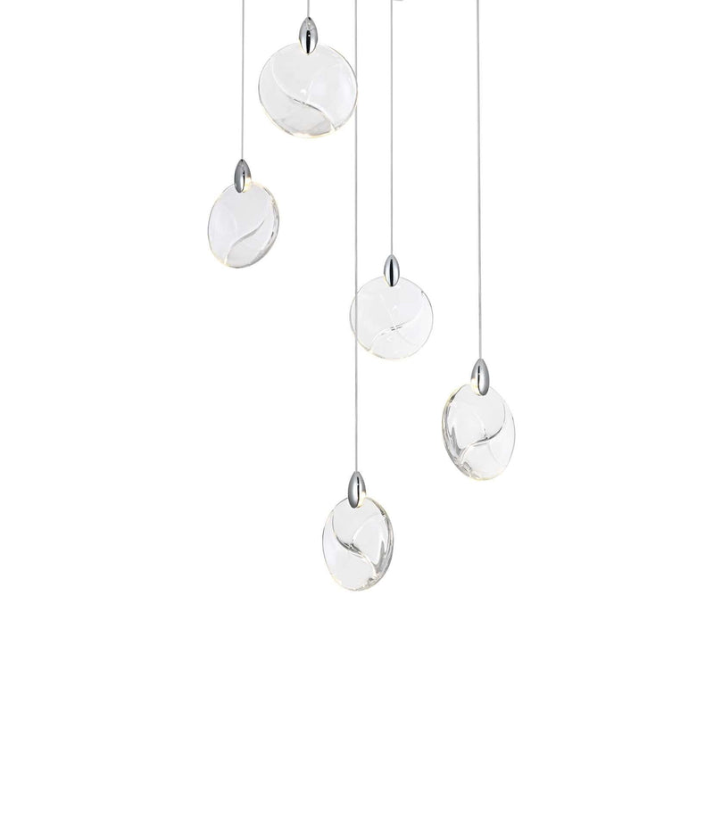 Avery 16" Square Crystal Pendant in Chrome And Clear