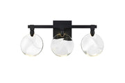 Avery 22" 3-Light Bath Vanity Light in Black And Clear