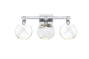 Avery 22" 3-Light Bath Vanity Light in Chrome And Clear