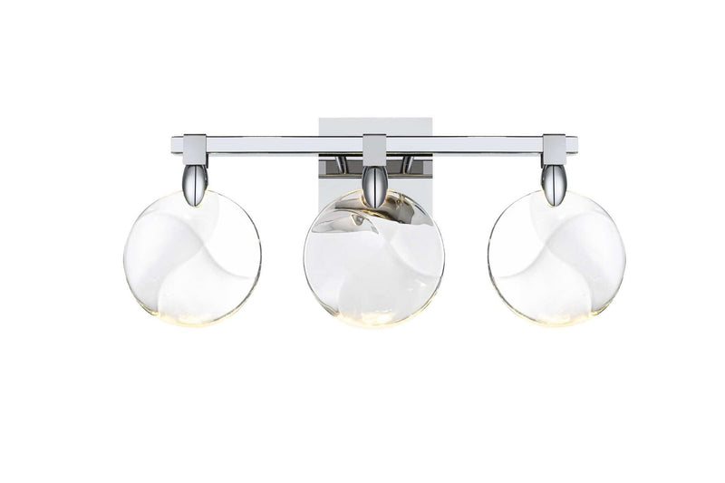Avery 22" 3-Light Bath Vanity Light in Chrome And Clear