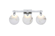 Avery 22" 3-Light Bath Vanity Light in Chrome And Frosted White