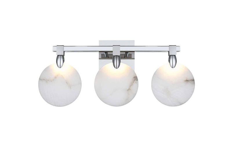 Avery 22" 3-Light Bath Vanity Light in Chrome And Frosted White
