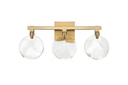 Avery 22" 3-Light Bath Vanity Light in Satin Gold And Clear