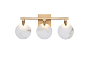 Avery 22" 3-Light Bath Vanity Light in Satin Gold And Frosted White
