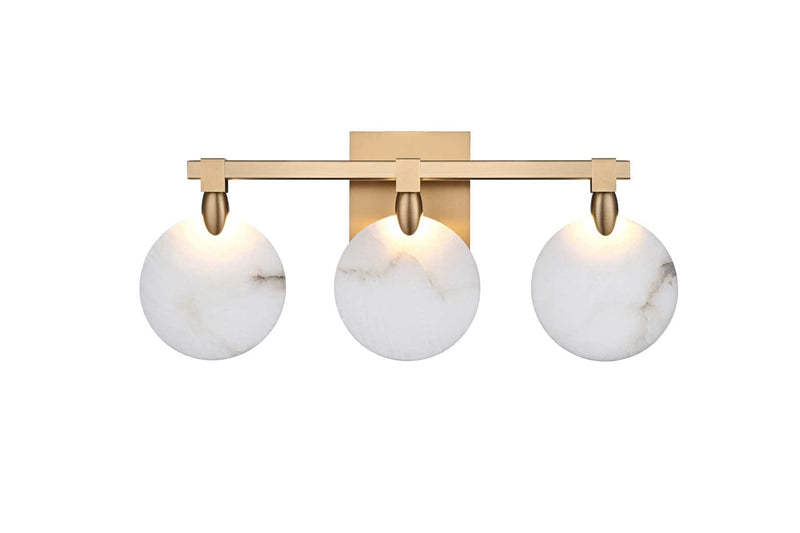 Avery 22" 3-Light Bath Vanity Light in Satin Gold And Frosted White