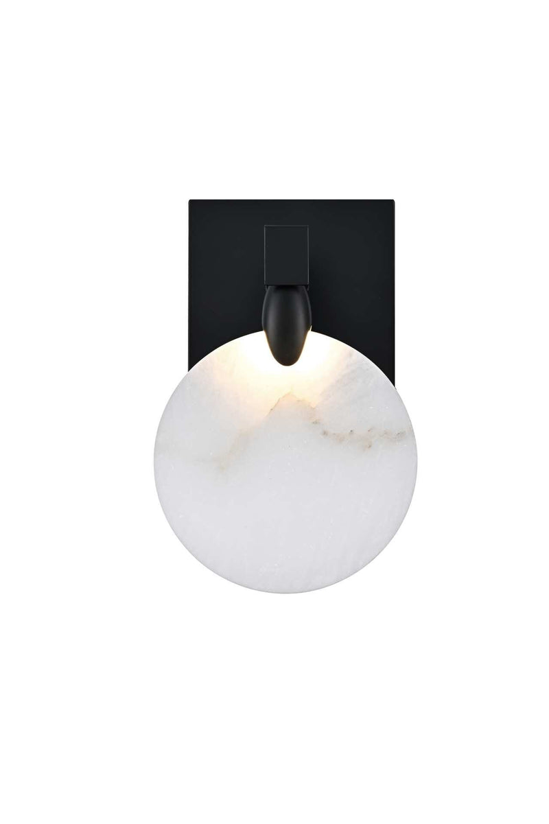 Avery Wall Sconce in Black And Frosted White