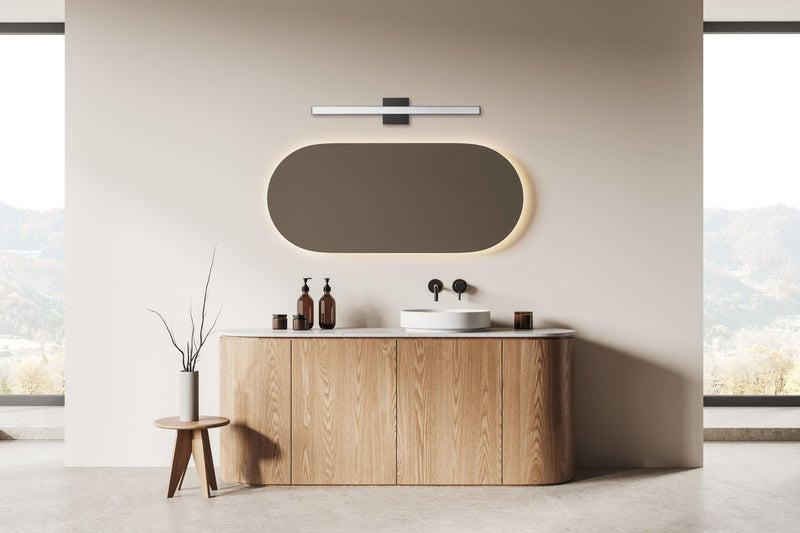 Trim 1 Light 30" LED Vanity in Flat Black