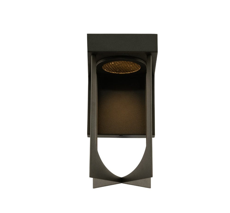 Optika Small LED Outdoor Wall Sconce in Matte Black