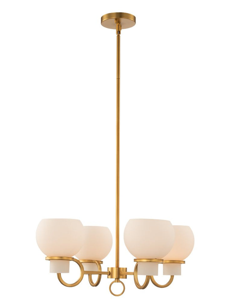 Ascher 4-Light Chandelier in Winter Brass