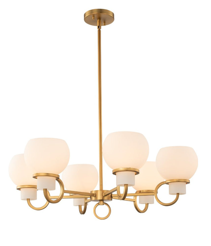 Ascher 6-Light Chandelier in Winter Brass