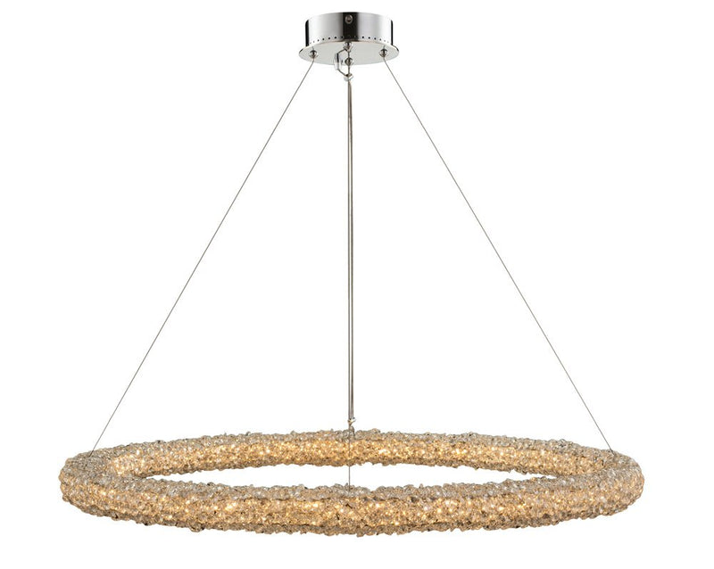 Lina 38" Round Pendant in Polished Chrome