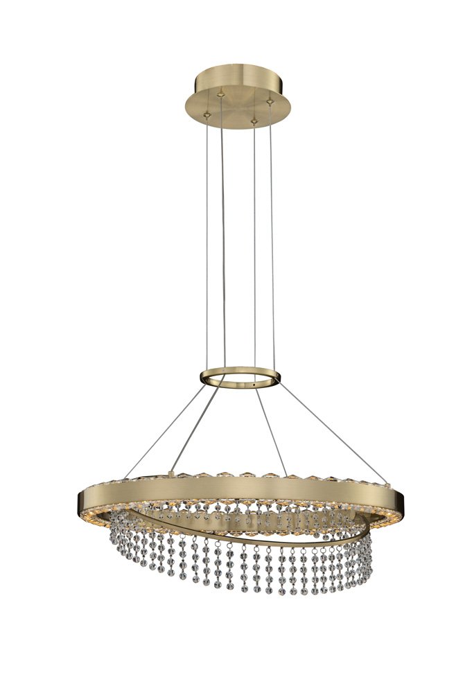 Saturno 20" LED Pendant in Brushed Brass
