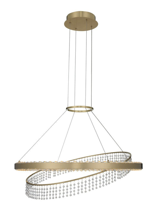 Saturno 28" LED Pendant in Brushed Brass