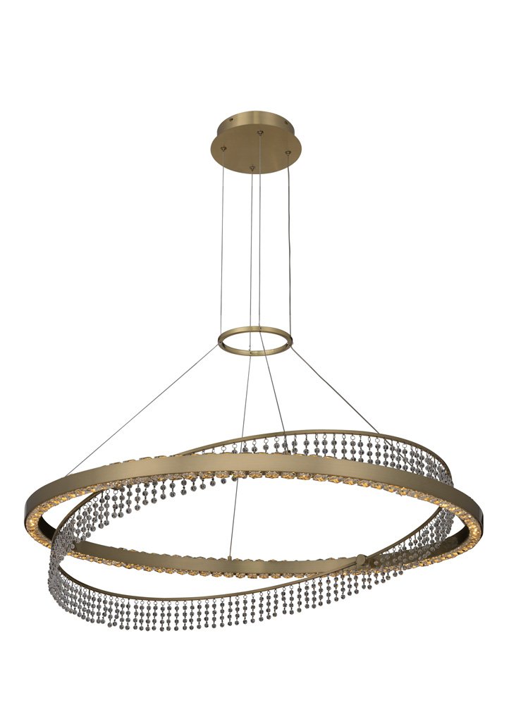 Saturno 36" LED Pendant in Brushed Brass