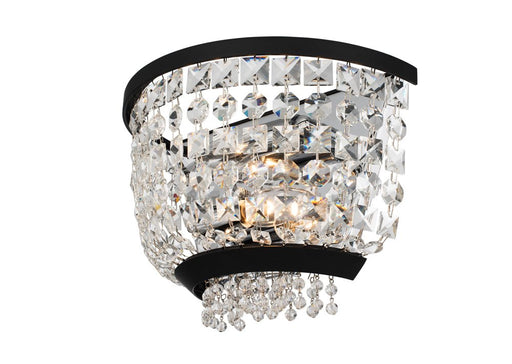Terzo 2-Light Wall Sconce in Matte Black with Polished Chrome