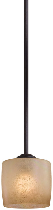 Raiden 1-Light Mini-Pendant in Iron Oxide & Venetian Scavo Glass - Lamps Expo