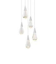 Amora 16" 5-Light Round Crystal Pendant in Chrome And Clear